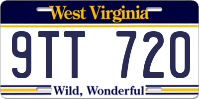 WV license plate 9TT720
