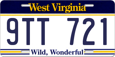 WV license plate 9TT721