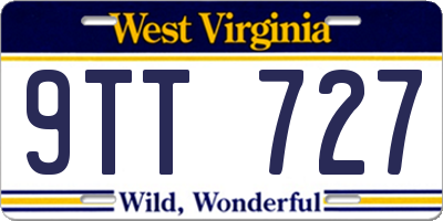 WV license plate 9TT727
