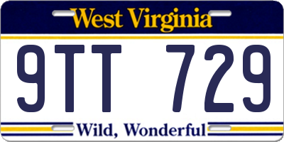 WV license plate 9TT729