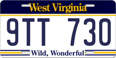 WV license plate 9TT730