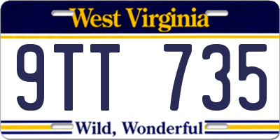 WV license plate 9TT735