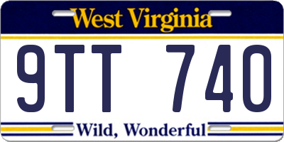 WV license plate 9TT740