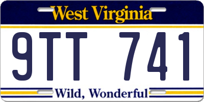 WV license plate 9TT741