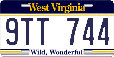 WV license plate 9TT744