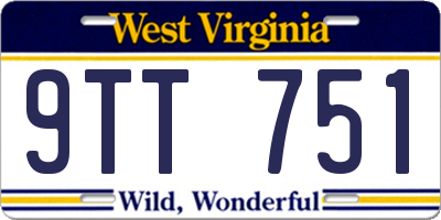 WV license plate 9TT751