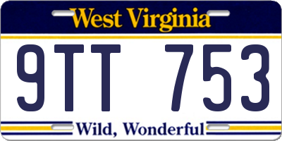 WV license plate 9TT753