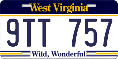 WV license plate 9TT757