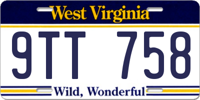 WV license plate 9TT758