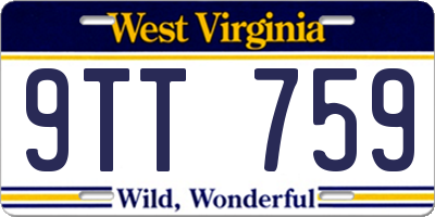 WV license plate 9TT759