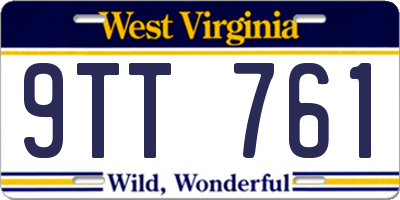 WV license plate 9TT761