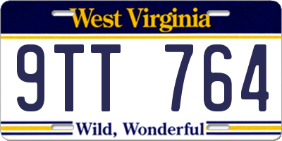 WV license plate 9TT764