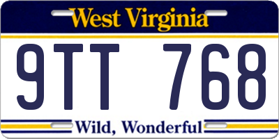 WV license plate 9TT768