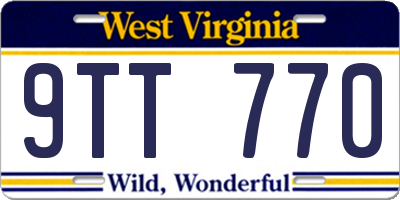 WV license plate 9TT770