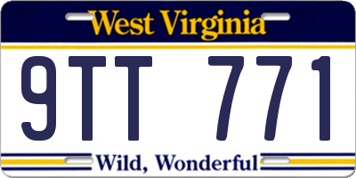 WV license plate 9TT771