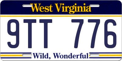 WV license plate 9TT776