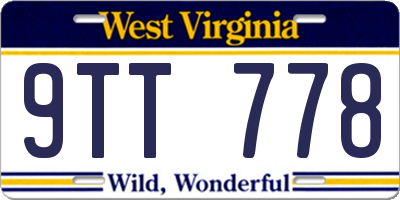 WV license plate 9TT778
