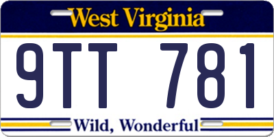 WV license plate 9TT781