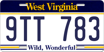 WV license plate 9TT783
