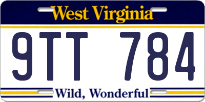 WV license plate 9TT784