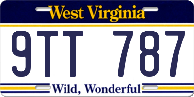 WV license plate 9TT787