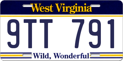 WV license plate 9TT791