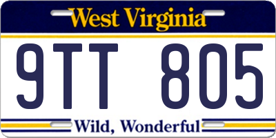 WV license plate 9TT805