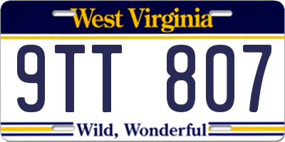 WV license plate 9TT807