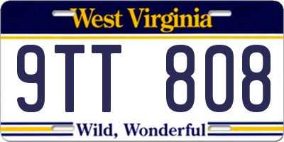 WV license plate 9TT808