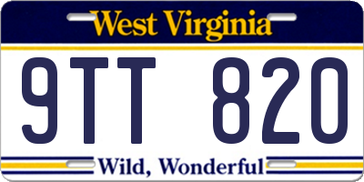 WV license plate 9TT820