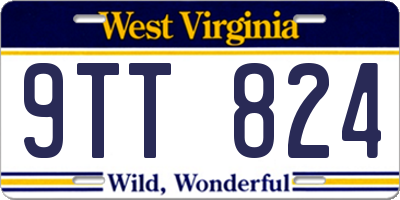 WV license plate 9TT824