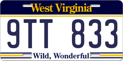 WV license plate 9TT833