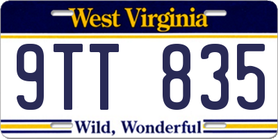WV license plate 9TT835