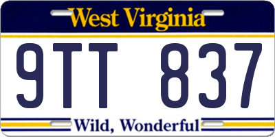 WV license plate 9TT837