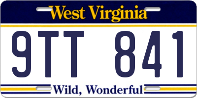 WV license plate 9TT841