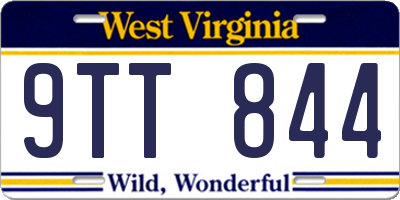 WV license plate 9TT844