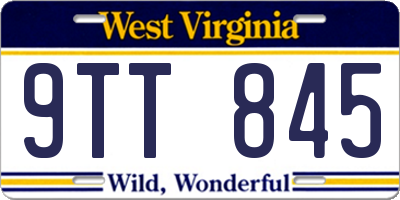 WV license plate 9TT845