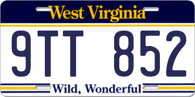 WV license plate 9TT852