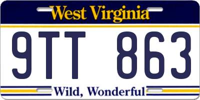 WV license plate 9TT863