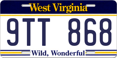 WV license plate 9TT868