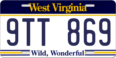 WV license plate 9TT869