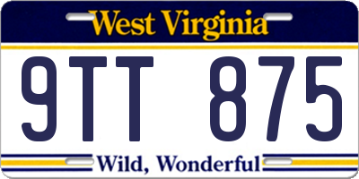 WV license plate 9TT875