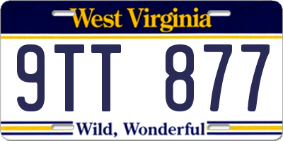 WV license plate 9TT877