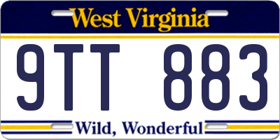 WV license plate 9TT883