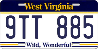 WV license plate 9TT885