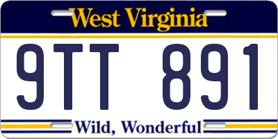 WV license plate 9TT891