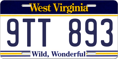WV license plate 9TT893