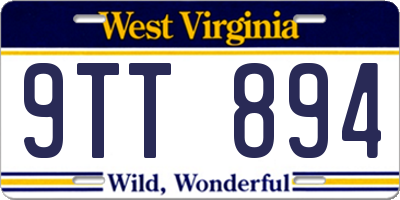 WV license plate 9TT894