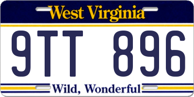 WV license plate 9TT896