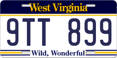 WV license plate 9TT899